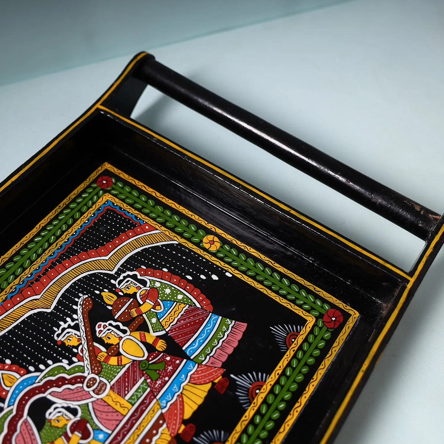 Tikuli Art Handpainted Wooden Tray (Large)