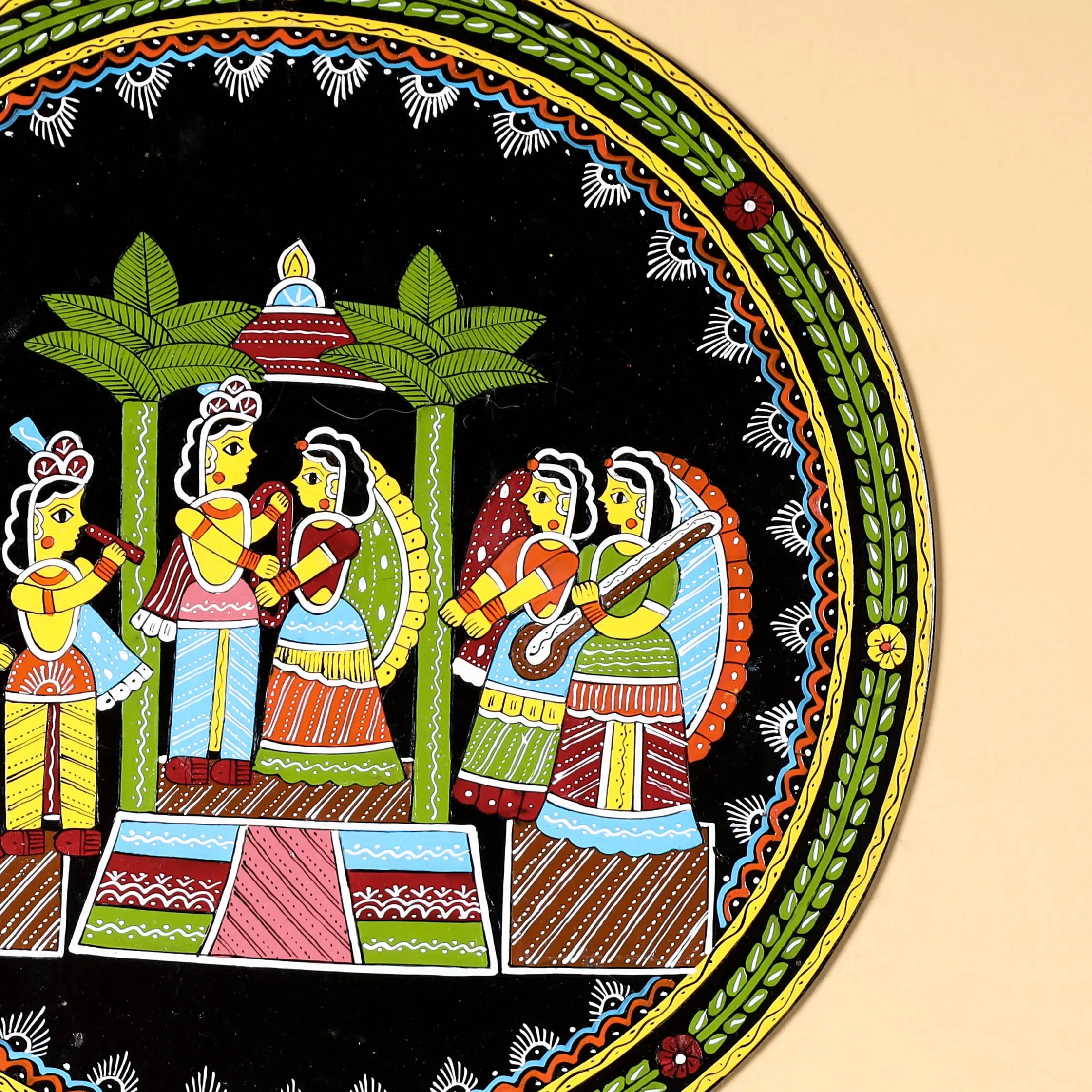 Tikuli Art Handpainted Wooden Wall Hanging (11.5 in)
