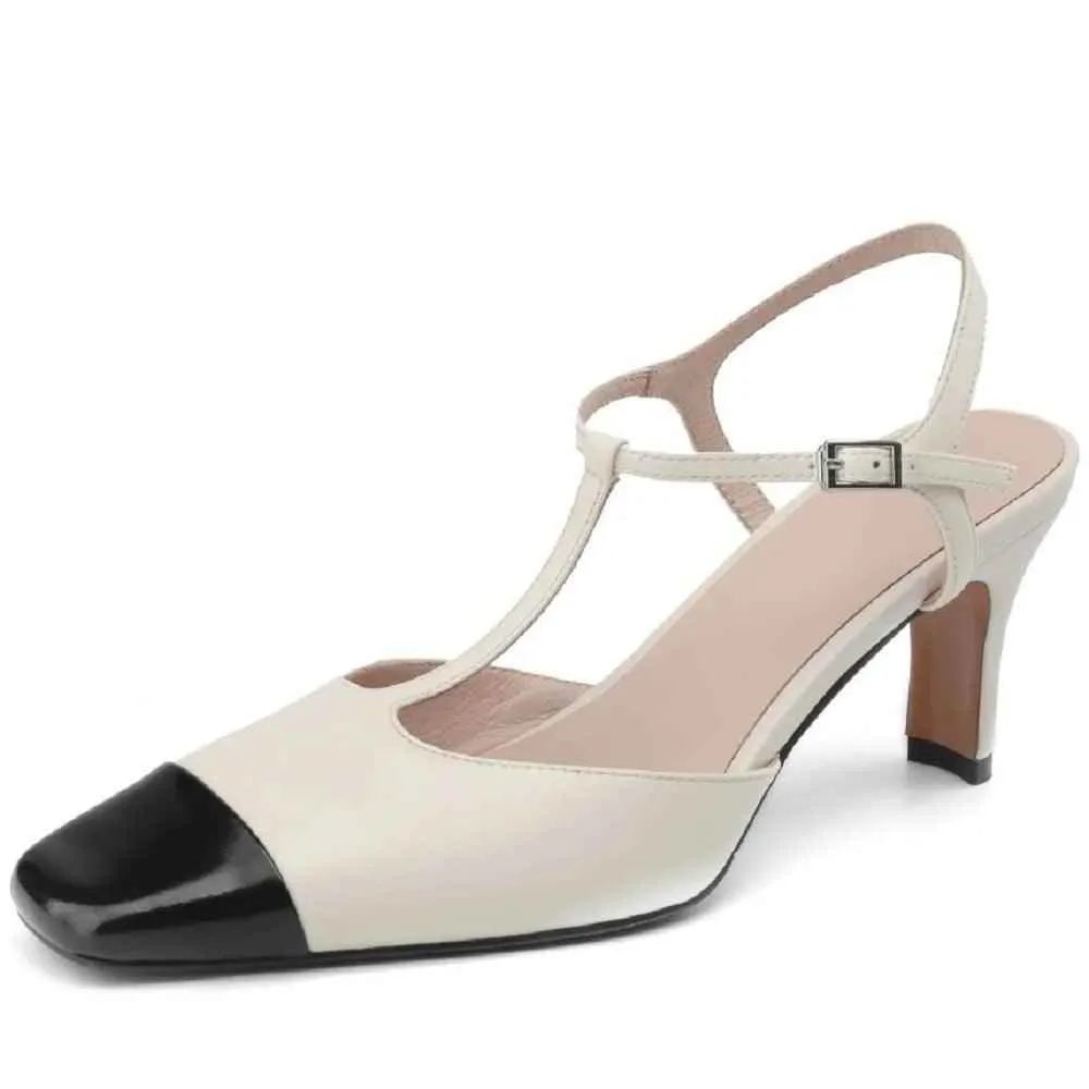 TSS100 Women's Casual Shoes - Leather High Heels - Open Sandals