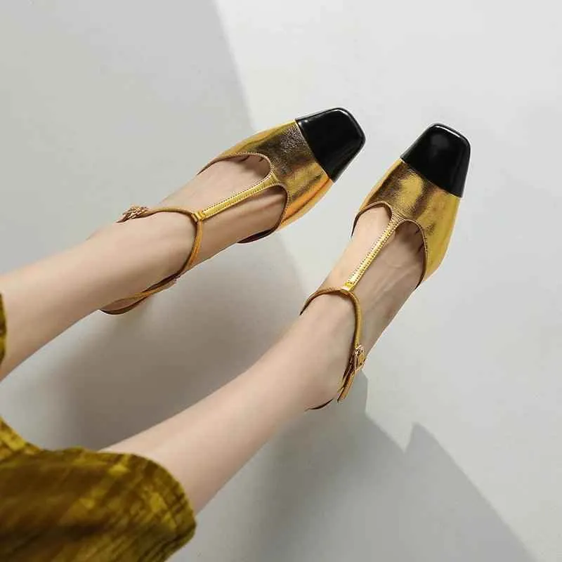 TSS100 Women's Casual Shoes - Leather High Heels - Open Sandals