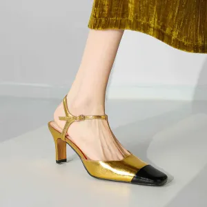 TSS100 Women's Casual Shoes - Leather High Heels - Open Sandals