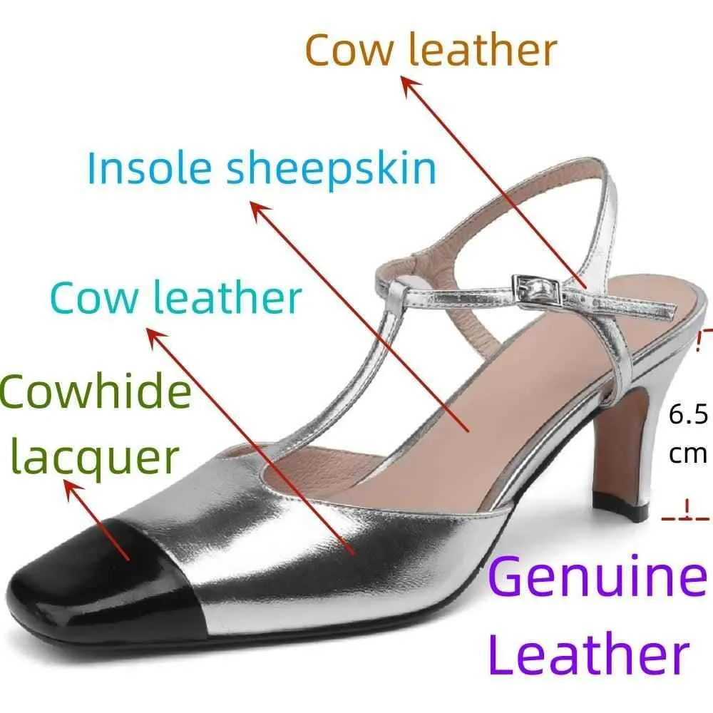 TSS100 Women's Casual Shoes - Leather High Heels - Open Sandals