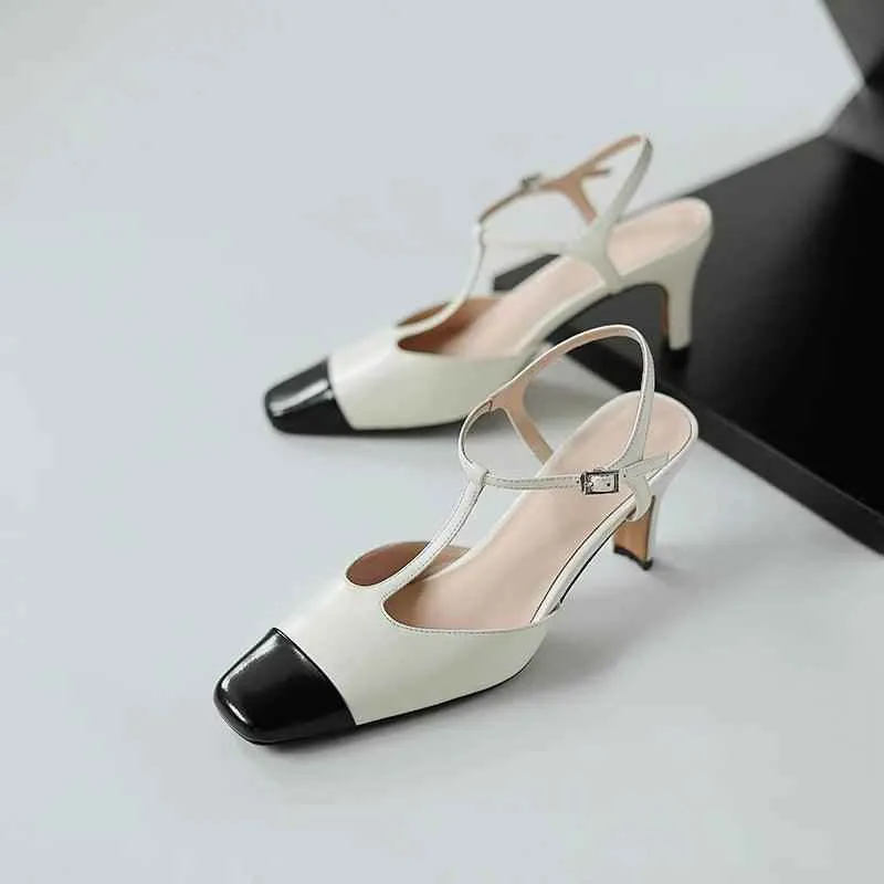 TSS100 Women's Casual Shoes - Leather High Heels - Open Sandals