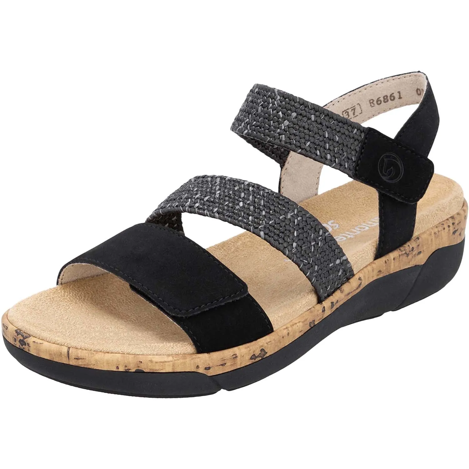 Women's Remonte R6861-02 Black Woven Stretch