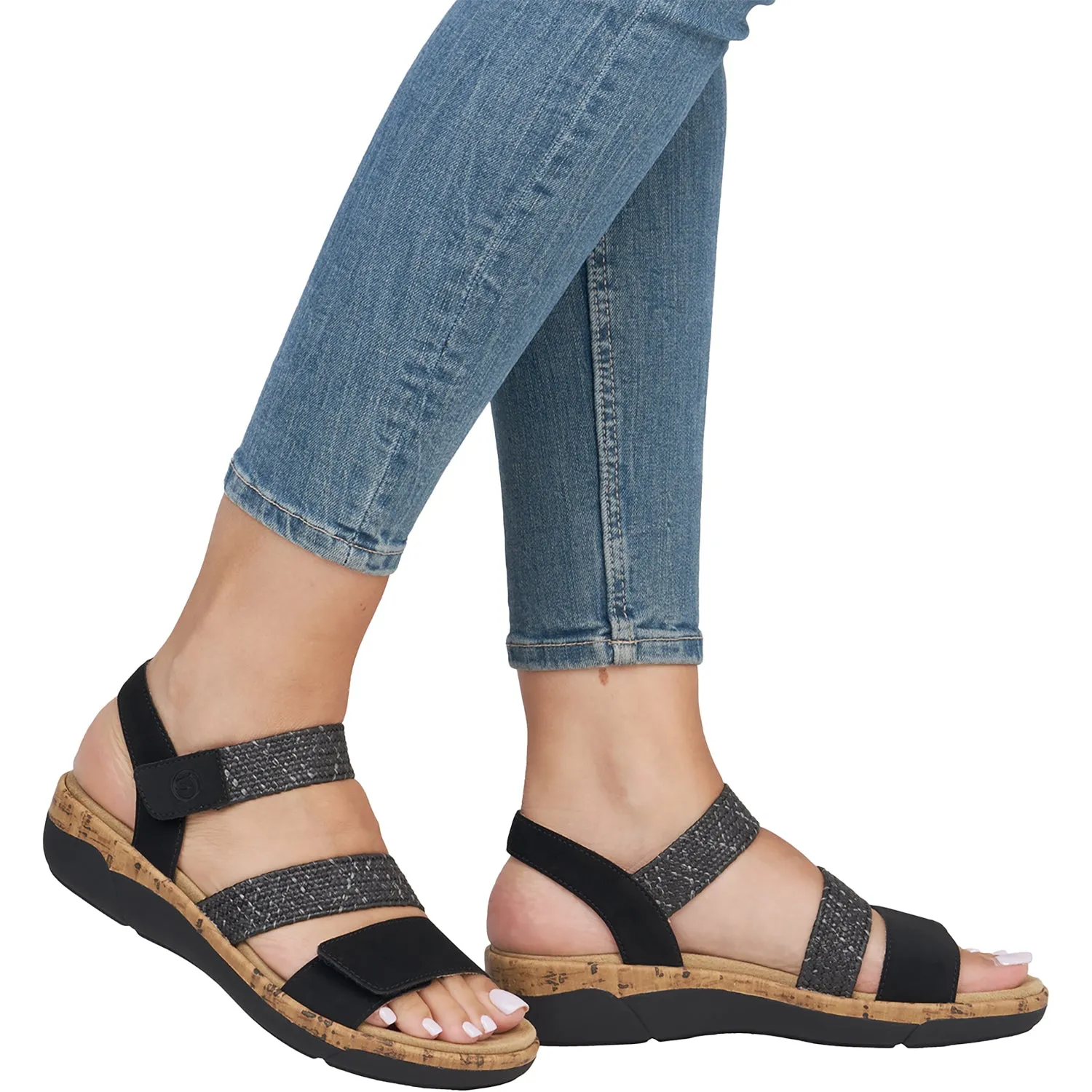 Women's Remonte R6861-02 Black Woven Stretch