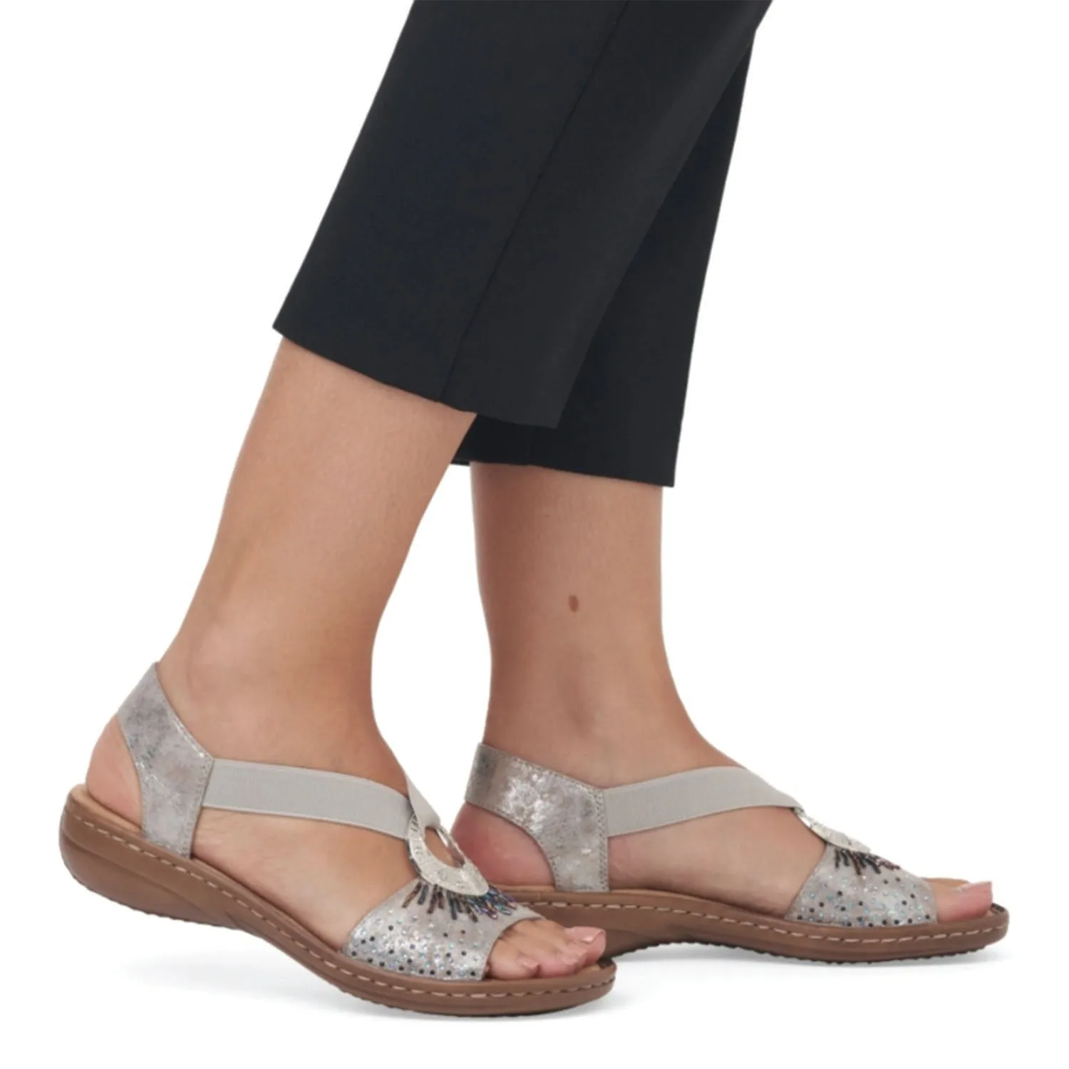 Women's Rieker 60880-90 Regina 80 Rose Metallic with Beads