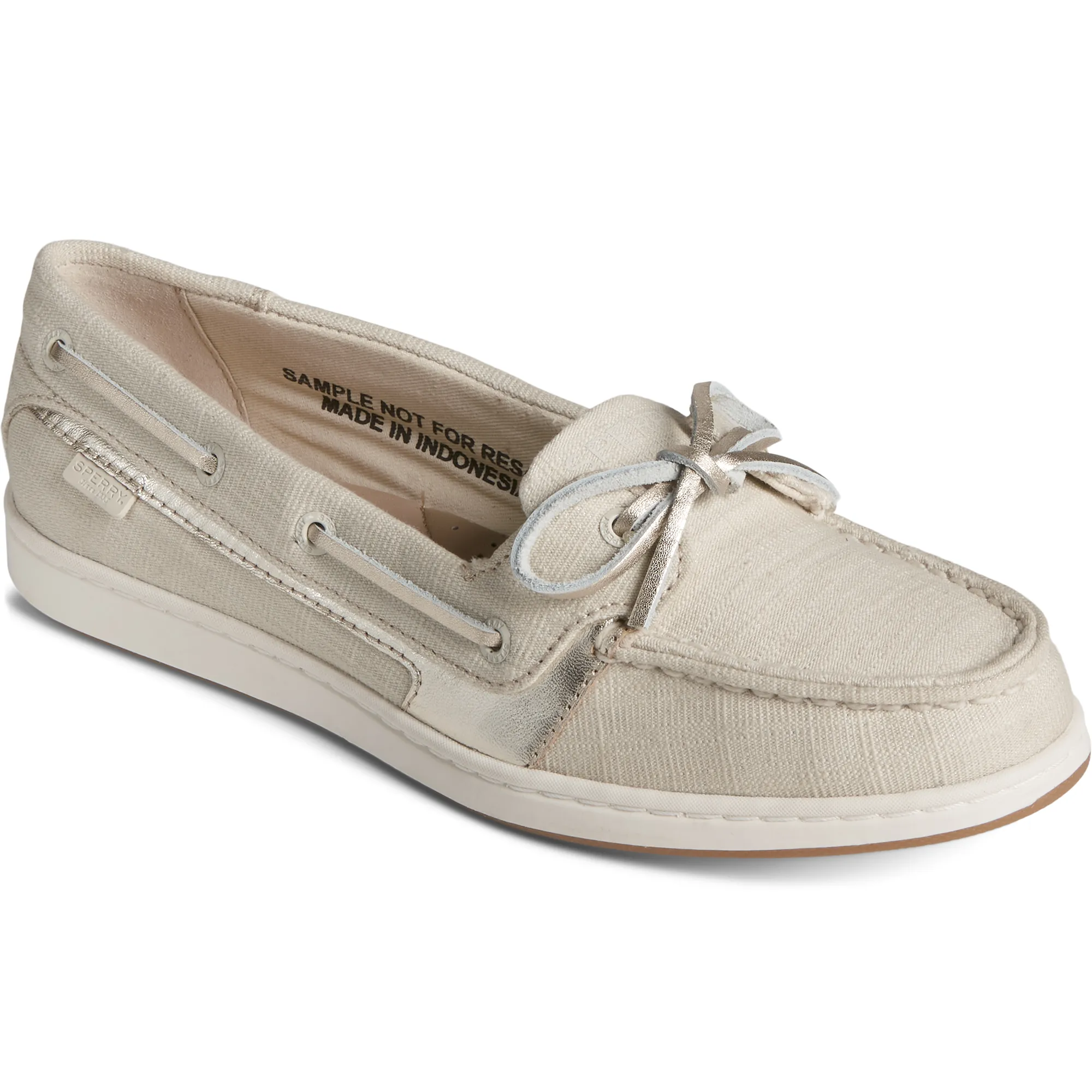Women's Starfish Shimmer Boat Shoes - Offwhite (STS88618)